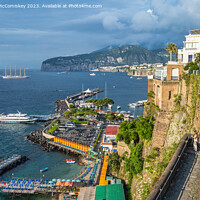 Buy canvas prints of Sorrento harbour and Bay of Naples, Italy by Angus McComiskey