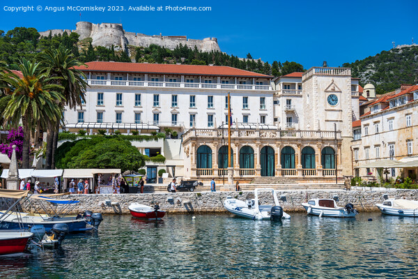 Venetian Loggia and Clock Tower Hvar town, Croatia Picture Board by Angus McComiskey