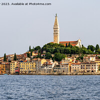 Buy canvas prints of Panoramic view of waterfront of Rovinj in Croatia by Angus McComiskey