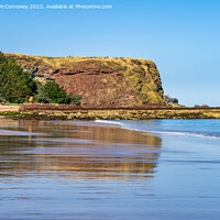 Buy canvas prints of Seacliff Beach reflections, East Lothian, Scotland by Angus McComiskey