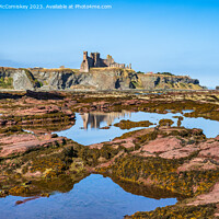 Buy canvas prints of Tantallon Castle and rock pools, East Lothian by Angus McComiskey