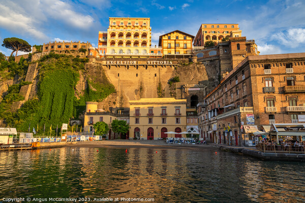 Marina Piccola in golden light, Sorrento, Italy Picture Board by Angus McComiskey