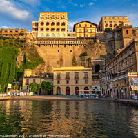 Buy canvas prints of Marina Piccola in golden light, Sorrento, Italy by Angus McComiskey