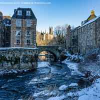 Buy canvas prints of Water of Leith at Dean Village in Edinburgh by Angus McComiskey