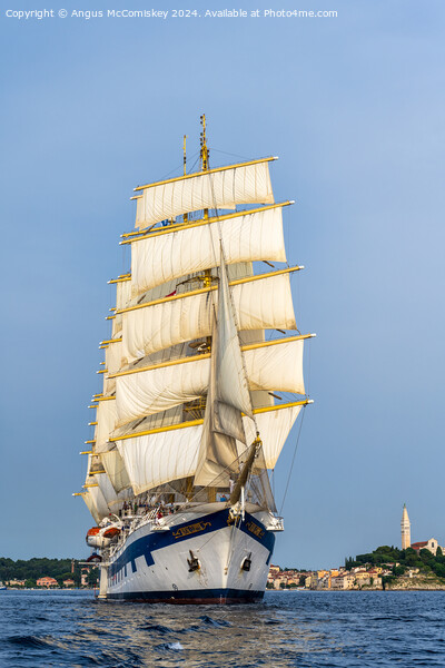 Royal Clipper departing Rovinj in Croatia Picture Board by Angus McComiskey