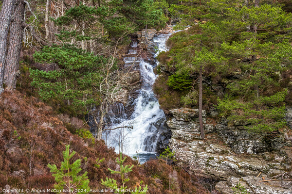 Waterfall on River Lui near Braemar in Scotland Picture Board by Angus McComiskey