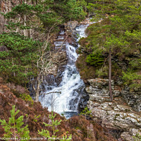Buy canvas prints of Waterfall on River Lui near Braemar in Scotland by Angus McComiskey