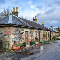 Buy canvas prints of Cottages on Pier Road in Luss, Scotland by Angus McComiskey