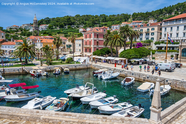 Waterfront of Hvar town, Croatia Picture Board by Angus McComiskey