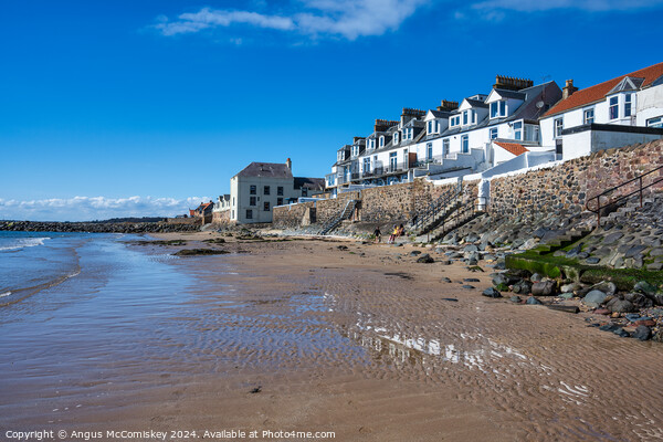 Sandy beach at Lower Largo in Fife, Scotland Picture Board by Angus McComiskey
