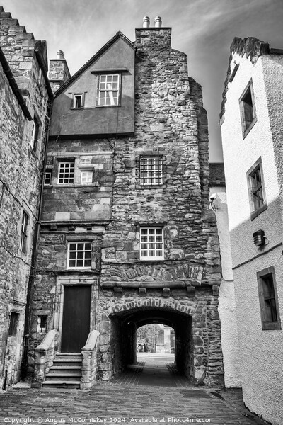 Bakehouse Close, Canongate, Edinburgh (monochrome) Picture Board by Angus McComiskey