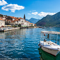 Buy canvas prints of Perast waterfront on Bay of Kotor in Montenegro by Angus McComiskey