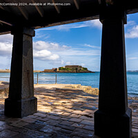 Buy canvas prints of La Vallette Bathing Place, St Peter Port, Guernsey by Angus McComiskey