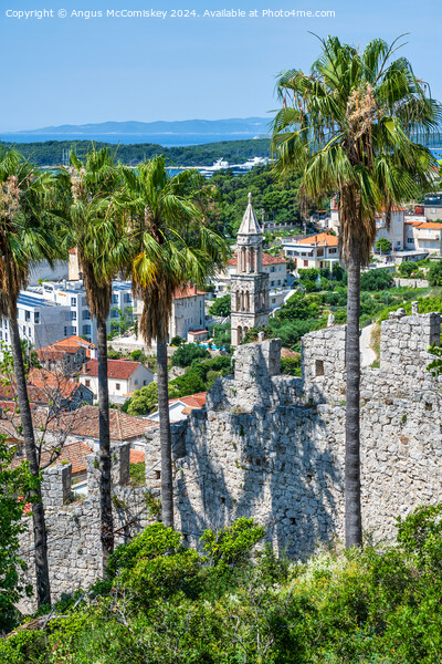 Walls of the Spanish Fortress in Hvar town Croatia Picture Board by Angus McComiskey