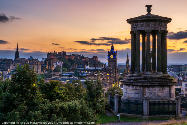 Edinburgh Castle and skyline from Calton Hill Picture Board by Angus McComiskey