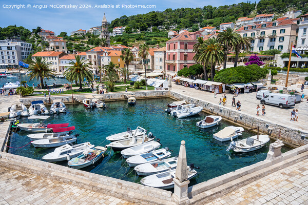 Marina on waterfront of Hvar Town, Croatia Picture Board by Angus McComiskey