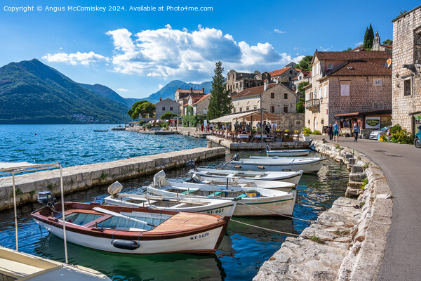Waterfront at Perast on Bay of Kotor in Montenegro Picture Board by Angus McComiskey