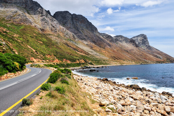 Coastal Route R44 on False Bay, South Africa Picture Board by Angus McComiskey
