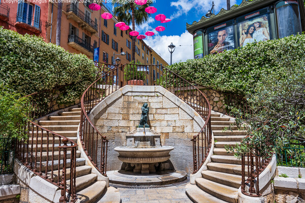 Water fountain in old town Grasse, French Riviera Picture Board by Angus McComiskey