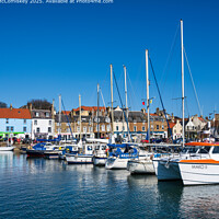 Yachts moored in Anstruther harbour in Fife