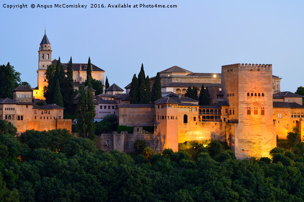 Alhambra Palace at dusk Picture Board by Angus McComiskey