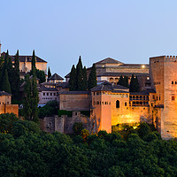 Buy canvas prints of Alhambra Palace at dusk by Angus McComiskey