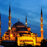 Buy canvas prints of Blue Mosque at twilight by Angus McComiskey
