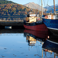 Buy canvas prints of Clyde puffer Vital Spark at Inveraray Pier by Angus McComiskey