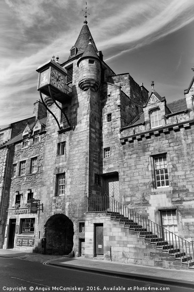 Canongate Tolbooth Edinburgh mono Picture Board by Angus McComiskey