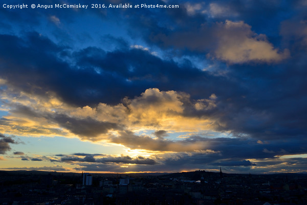 Moody sky over Edinburgh Picture Board by Angus McComiskey