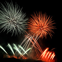Buy canvas prints of Edinburgh Festival Fireworks by Angus McComiskey