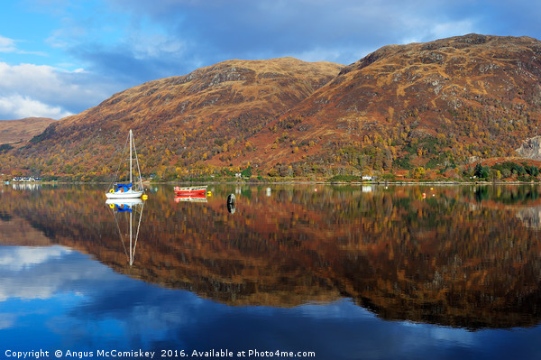 Winter reflections on Loch Etive Picture Board by Angus McComiskey