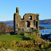 Buy canvas prints of Ruins of Tarbert Castle in Argyll by Angus McComiskey