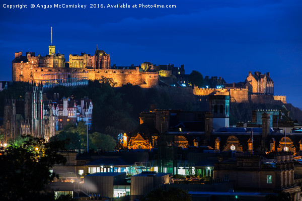 Edinburgh Castle at twilight Picture Board by Angus McComiskey