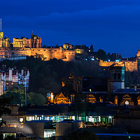 Buy canvas prints of Edinburgh Castle at twilight by Angus McComiskey
