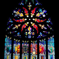 Buy canvas prints of Stained glass window St Michael's Parish Church by Angus McComiskey