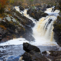 Buy canvas prints of Rogie Falls on the Black Water river by Angus McComiskey