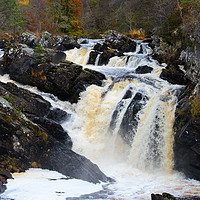 Buy canvas prints of Rogie Falls in autumn by Angus McComiskey
