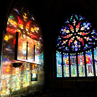 Buy canvas prints of Stained glass reflections by Angus McComiskey