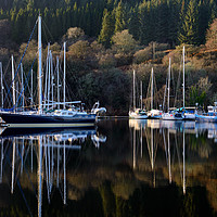 Buy canvas prints of Crinan Canal yachts by Angus McComiskey