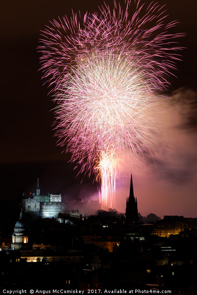 Edinburgh Festival Fireworks from Salisbury Crags Picture Board by Angus McComiskey