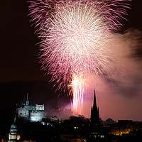 Buy canvas prints of Edinburgh Festival Fireworks from Salisbury Crags by Angus McComiskey