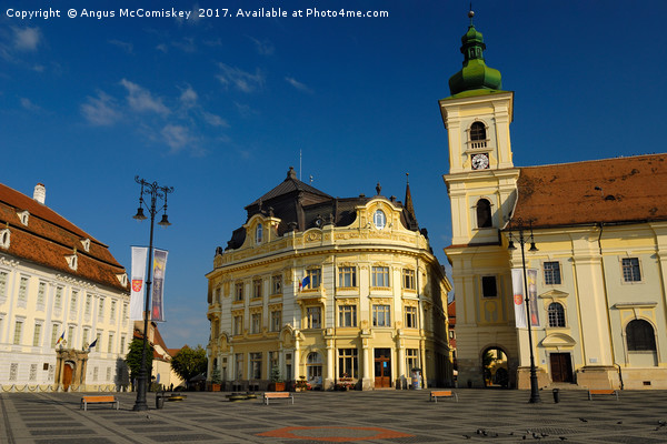 Piata Mare square in Sibiu, Transylvania, Romania Picture Board by Angus McComiskey