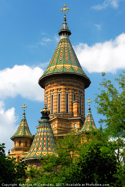 Tower of Orthodox Cathedral in Timisoara, Romania Picture Board by Angus McComiskey