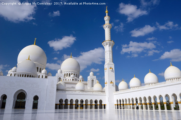 Inner Courtyard of Grand Mosque Abu Dhabi Picture Board by Angus McComiskey