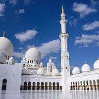 Buy canvas prints of Inner Courtyard of Grand Mosque Abu Dhabi by Angus McComiskey