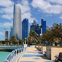 Buy canvas prints of Corniche waterfront Abu Dhabi by Angus McComiskey