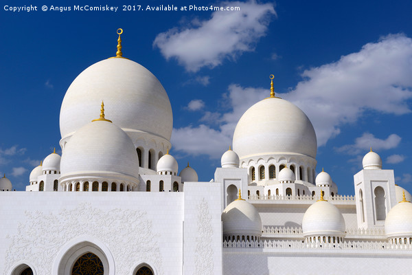 Domes of Grand Mosque Abu Dhabi Picture Board by Angus McComiskey