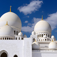 Buy canvas prints of Domes of Grand Mosque Abu Dhabi by Angus McComiskey
