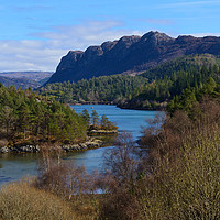 Buy canvas prints of Looking down on Loch Carron from Plockton village by Angus McComiskey